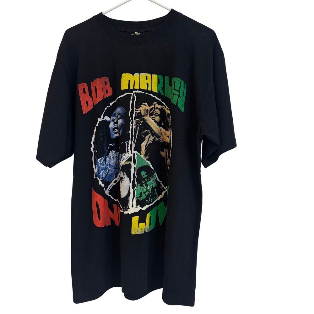 Vintage Y2K Bob Marley Men's One Love Front & Back Graphic T Shirt Sz 2XL‎ Peace